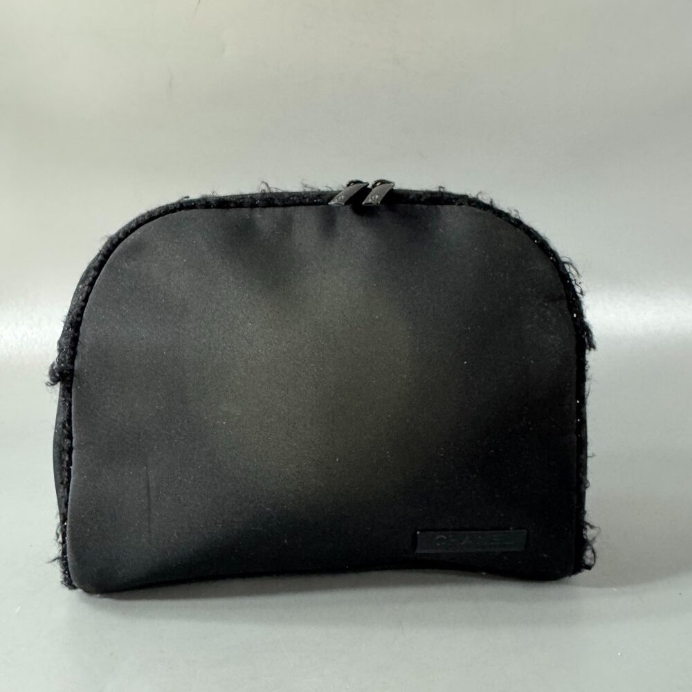 CHANEL PARFUM BLACK TROUSSE MAKEUP COSMETIC KIT EMBELLISHED TRIM BAG